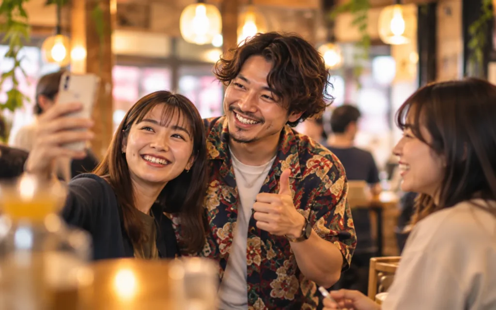 お客さんと写真を撮る様子（イメージ）